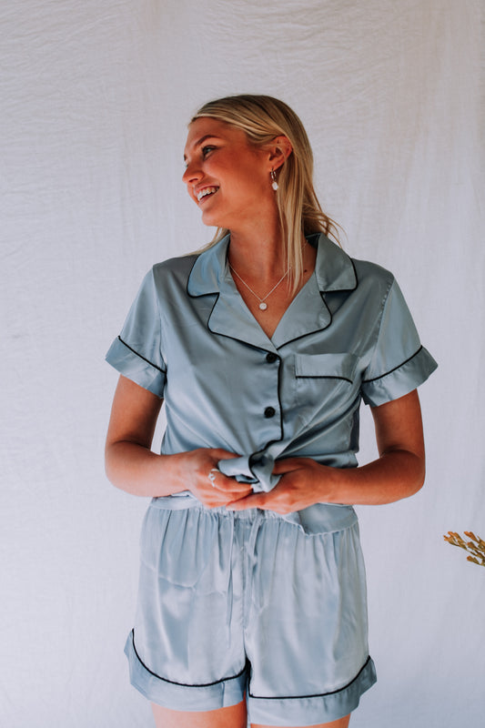 Luxe Pyjamas - Dusty Blue