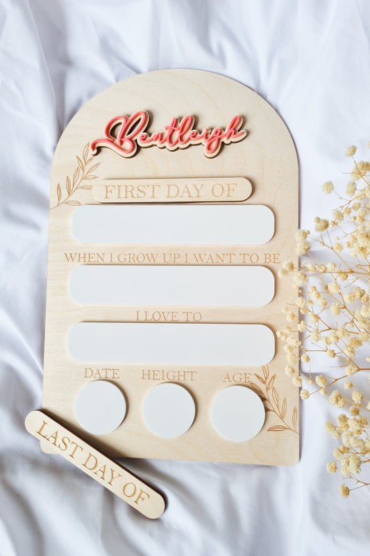 Personalised First | Last Day Of Day School Board