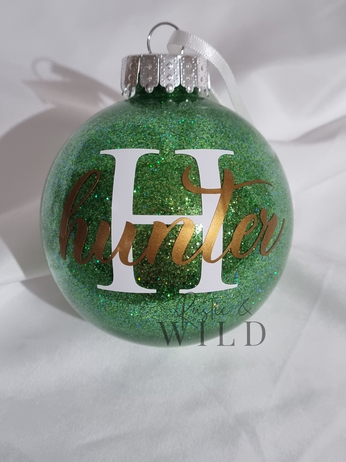Personalised Glitter Baubles | Traditional Collection