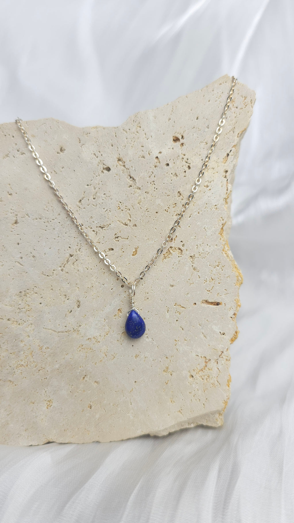 Crystal Droplet Necklace - Lapis Lazuli