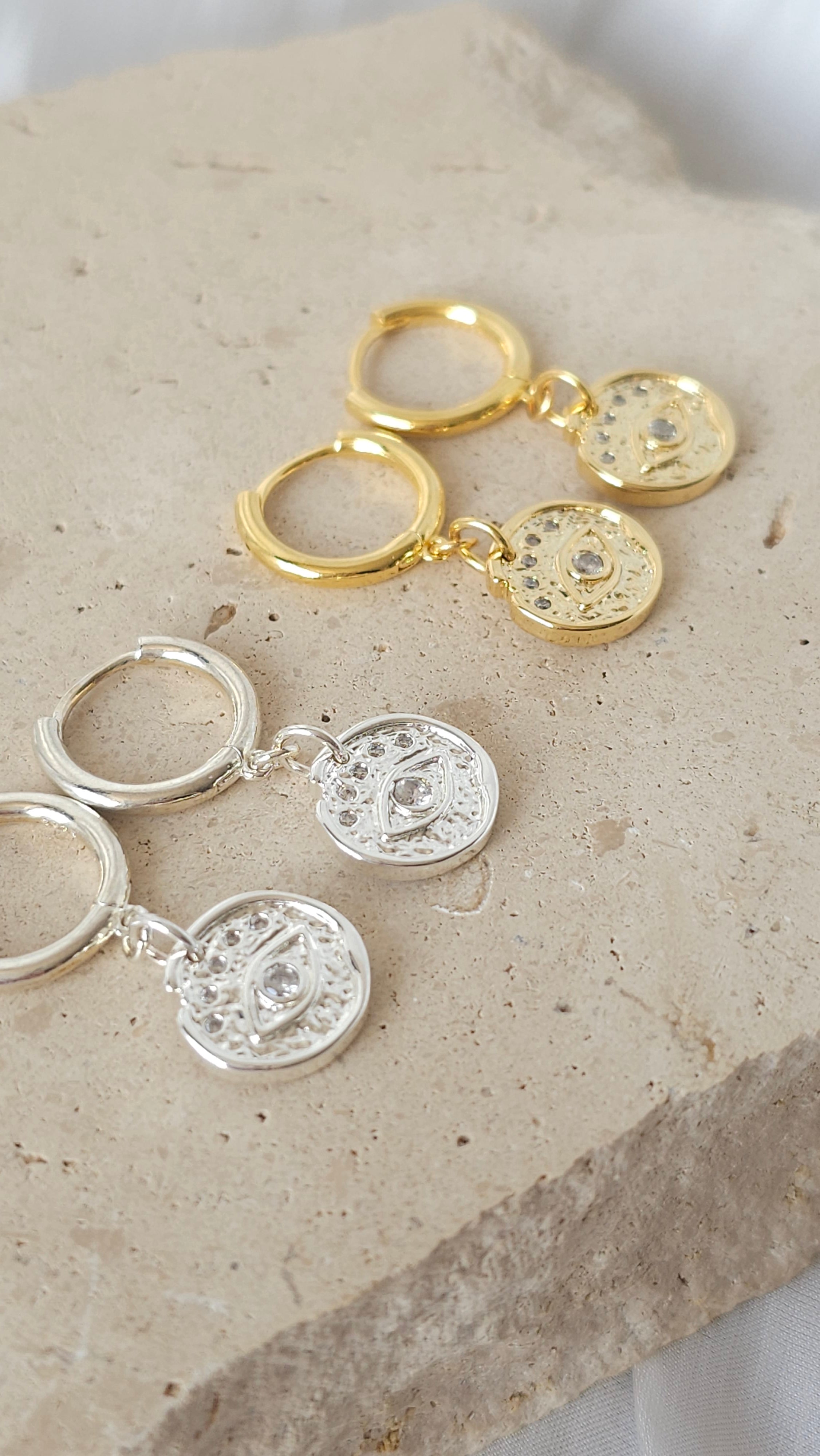 Evil Eye Hoops