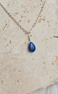 Crystal Droplet Necklace - Lapis Lazuli
