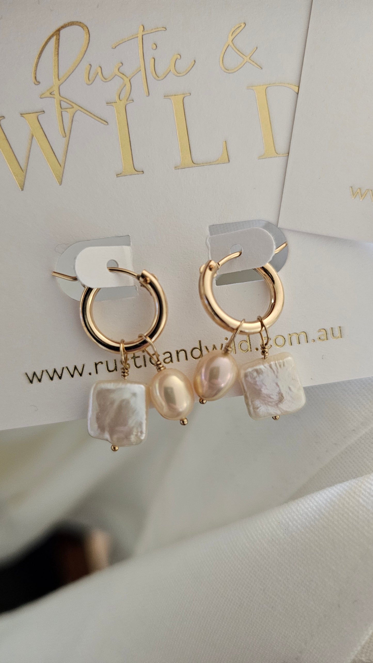 Pearl Hoops - 14k Gold Filled