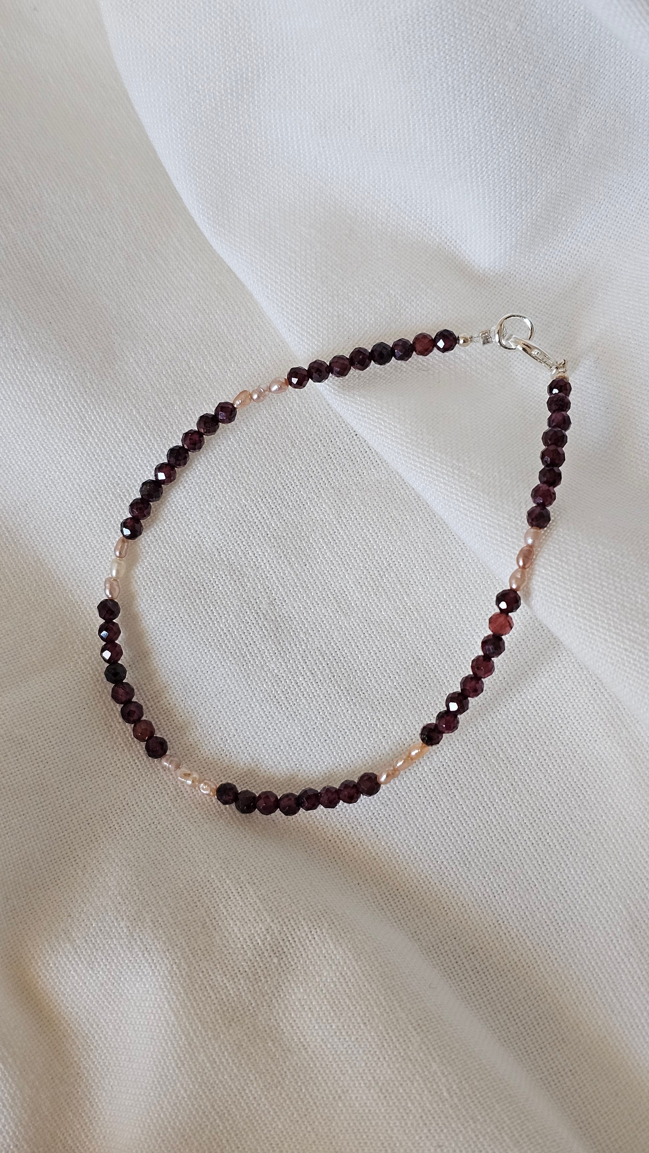 Garnet + Pearl Bracelet