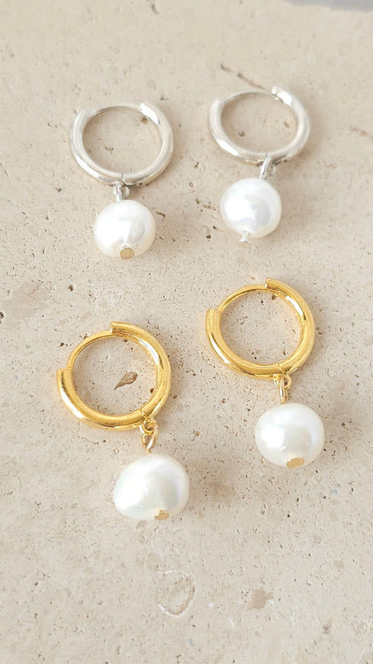 Lyra Pearl Hoops