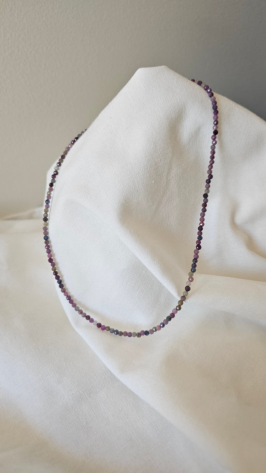 Pink Tormaline Crystal Choker Necklace