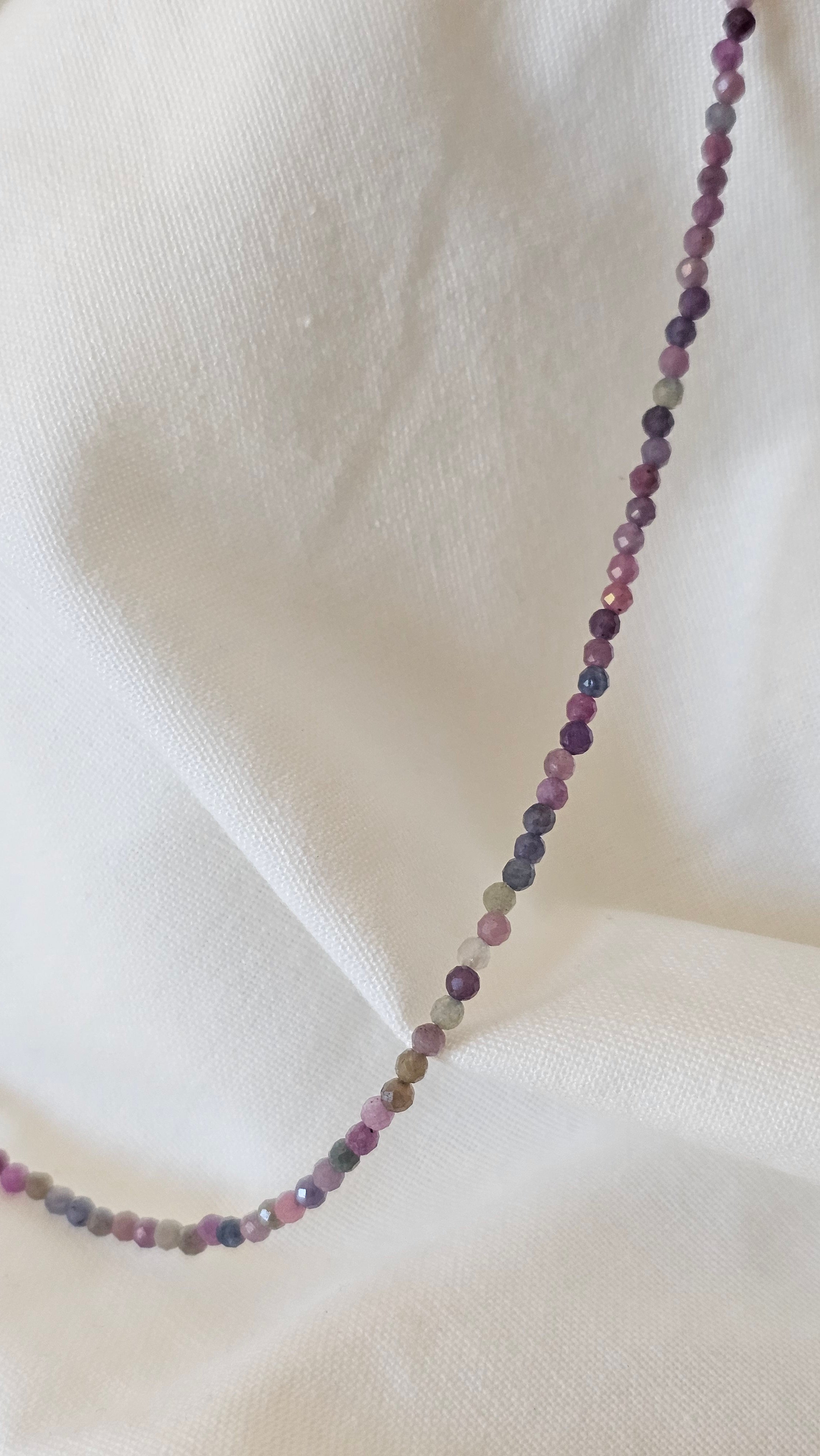 Pink Tormaline Crystal Choker Necklace