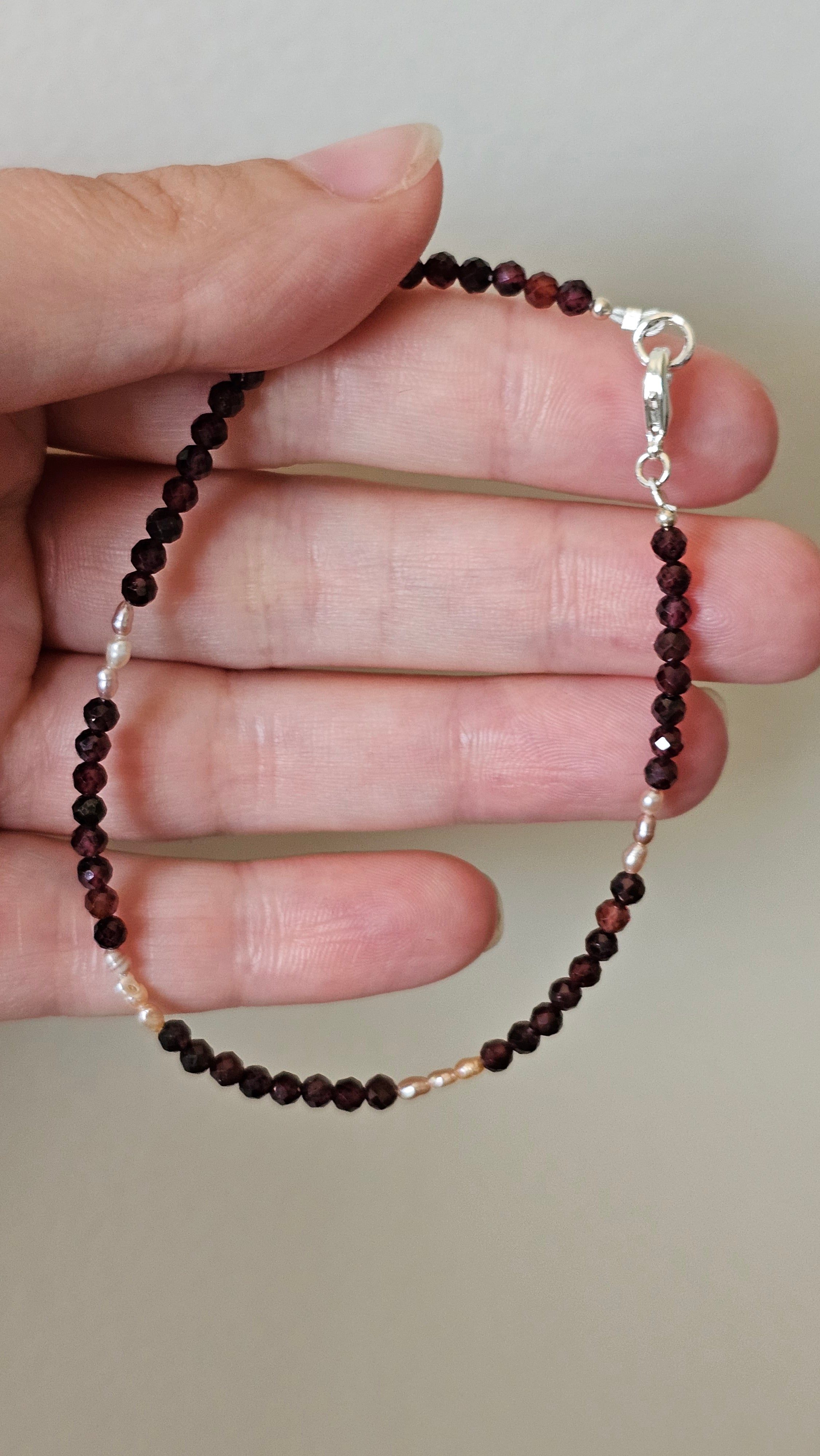 Garnet + Pearl Bracelet