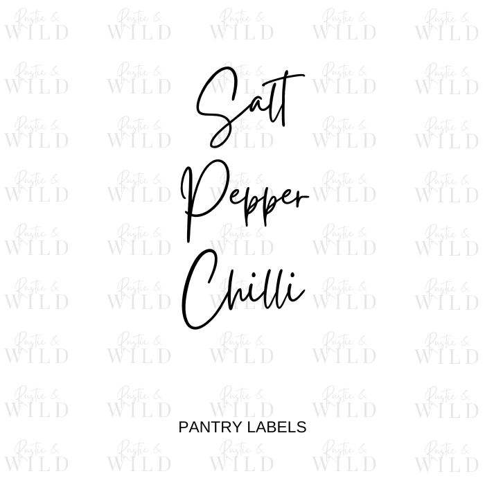Salt / Pepper / Chilli Labels  | Premium Vinyl