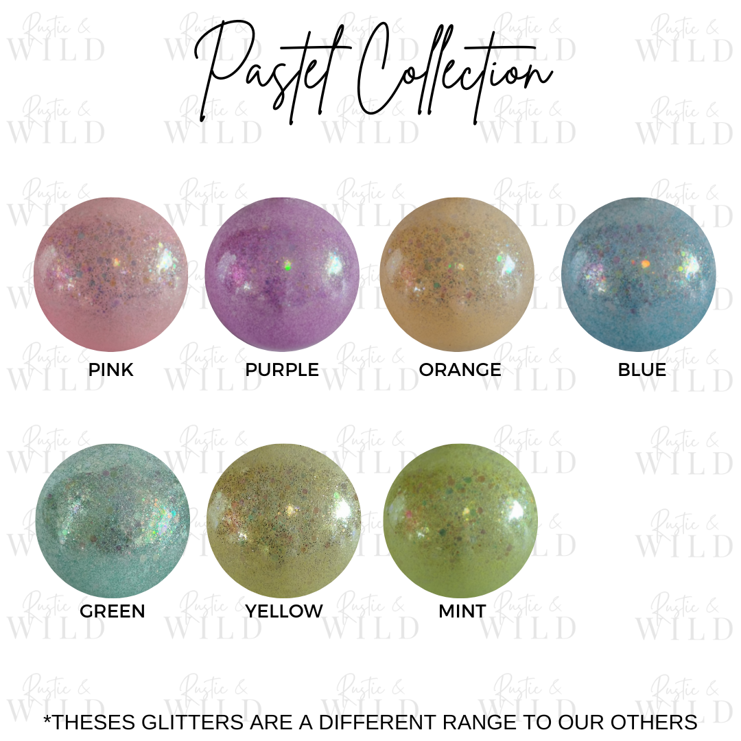 Personalised Glitter Baubles | Pastel Collection