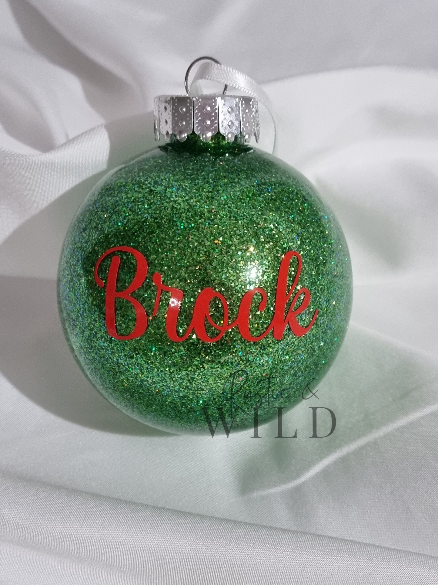 Personalised Glitter Baubles | Traditional Collection