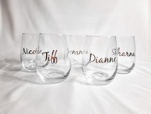 Personalised - Stemless Wine Glass